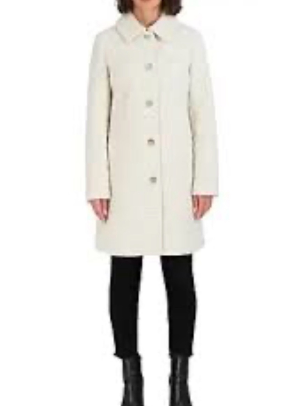 Laundry by Shelli Segal Women's Cream Single-Breasted Wool Coat size xxl